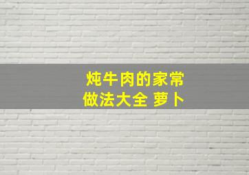 炖牛肉的家常做法大全 萝卜